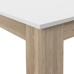 PILVI Table a manger - L 140 x I90 x H 75 cm - Blanc et chene sonoma