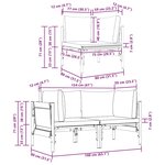 vidaXL Mobilier de jardin avec coussin 2 Pièces Anthracite Acier