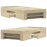 vidaXL Cadre de lit sans matelas chêne sonoma 75x190 cm