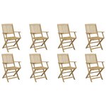 vidaXL Chaises de jardin pliantes lot de 8 54 5x58x90 cm bois d'acacia