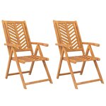 vidaXL Chaises de jardin inclinables lot de 2 bois massif d'acacia