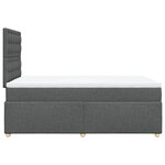 vidaXL Sommier à lattes de lit avec matelas Gris foncé 120x200cm Tissu