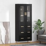 vidaXL Haut Armoire avec tiroir Chêne noir 69 5 x 34 x 180 cm