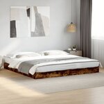 vidaXL Cadre de lit sans matelas chêne fumé 180x200 cm