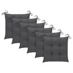 vidaXL Chaises de jardin avec coussins 6 Pièces Bois d'acacia massif
