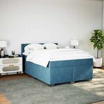 vidaXL Sommier à lattes de lit et matelas bleu 140x200 cm velours