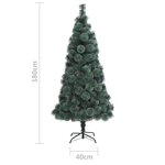 vidaXL Sapin de Noël artificiel avec support Vert 180 cm PET