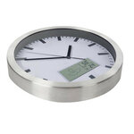 Perel Horloge murale 25 cm Blanc et argenté