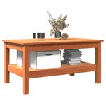 vidaXL Table basse cire marron 80x50x40 cm bois massif de pin