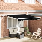 vidaXL Store Manuel Rétractable avec LED Noir 300x250 cm
