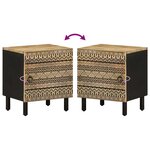 vidaXL Tables de chevet 2 Pièces noir bois de manguier massif brut