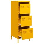 vidaXL Buffet haut jaune moutarde 39x35x103 5 cm acier