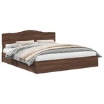 vidaXL Lit de Rangement Chêne brun 200 x 200 cm Bois d'ingénierie