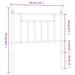 vidaXL Tête de lit de remplacement métal blanc 80 cm