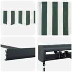 vidaXL Auvent Rétractable Vert et blanc 4 × 3 m Toile et Aluminium