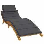 vidaXL Coussin de chaise longue anthracite mélangé 186x58x3 cm tissu