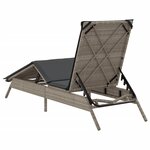 vidaXL Chaise longue avec coussin gris clair résine tressée