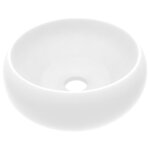vidaXL Lavabo rond de luxe Blanc mat 40x15 cm Céramique