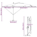 vidaXL Parasol Cantilever Roma en taupe  352x251x260 cm en aluminium