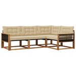 vidaXL Ensemble de canapés d'extérieur 4 pc Naturel et Beige