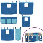 vidaXL Lit mezzanine enfants avec rideaux sans matelas bleu 80x200cm