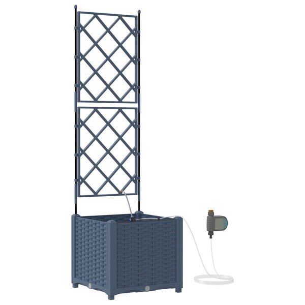 vidaXL Cache-pot de jardin Gris 40 x 40 x 142 cm Acier