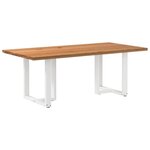 vidaXL Table à manger marron clair bois de chêne massif rectangulaire