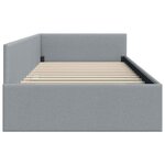 vidaXL Cadre de lit d'angle avec tête de lit Gris clair 90 x 190 cm
