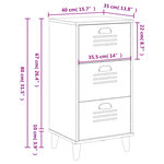 vidaXL Table de chevet VIKEN gris anthracite bois d'ingénierie