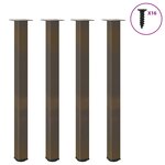 vidaXL Pieds de table de bar 4 pièces Acier naturel 110-112 cm Acier