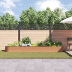 vidaXL Lit de Jardin Surélevé Brun avec Aspect Bois 400x80x44 cm en Acier
