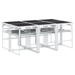 vidaXL Ensemble à manger de jardin avec coussins 7 Pièces blanc textilène