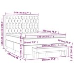 vidaXL Sommier à lattes de lit avec matelas Crème 140x200 cm Tissu