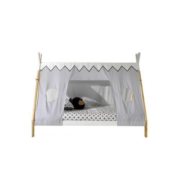 Lit Tipi90 X 200 ensemble Textile Assorti Nature/Blanc