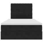 vidaXL Lit avec rangement et matelas Noir 120 x 190 cm Velours