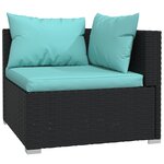 Salon de jardin meuble d'extérieur ensemble de mobilier 9 pièces avec coussins résine tressée noir 02_0018142