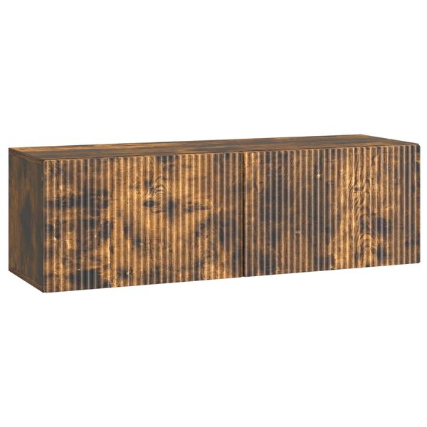 vidaXL Meuble TV mural 98 x 31 x 30 cm Chêne fumé Bois d'ingénierie