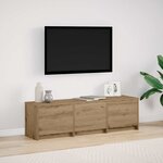 vidaXL Meuble TV avec LED Chêne artisanal 140x34x40 cm Bois d'ingénierie