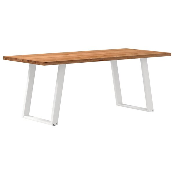 vidaXL Table à manger marron clair bois de chêne massif rectangulaire