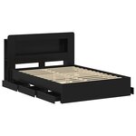 vidaXL Cadre de lit avec rangement Noir 150 x 200 cm Bois d'ingénierie