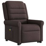 vidaXL Fauteuil inclinable de massage électrique Marron foncé Tissu