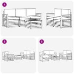 vidaXL Ensemble de canapés d'extérieur 6 pc Blanc et Beige Polyester