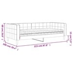 vidaXL Lit de jour avec matelas noir 90x200 cm velours
