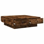 vidaXL Table basse Chêne fumé 90x90x28 cm Bois d'ingénierie