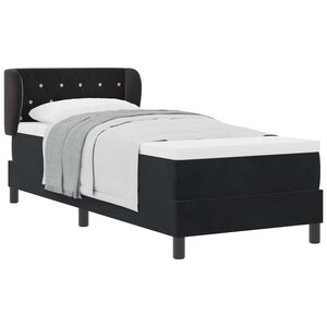 vidaXL Lit à ressorts avec matelas Noir 80 x 200 cm Velours