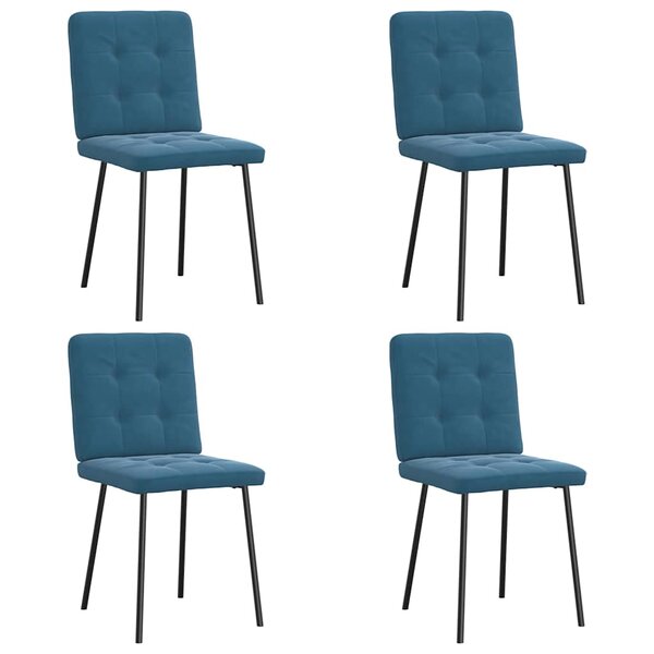 vidaXL Chaises à manger lot de 4 Bleu Velours