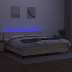 vidaXL Sommier à lattes de lit et matelas et LED Crème 200x200cm Tissu