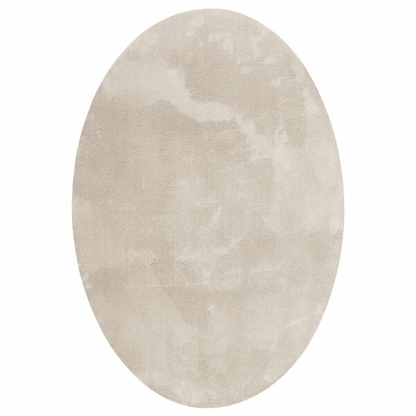 vidaXL Tapis de surface ovale HUARTE Beige 120 x 170 cm 100  Polyester