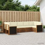 vidaXL Ensemble de canapés d'extérieur 6 pc Naturel et Crème