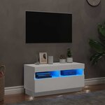 vidaXL Meuble TV avec lumières LED blanc 80x35x40 cm